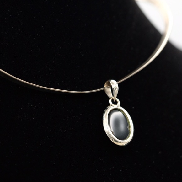 Dark Pool of Protection Black Obsidian 4.6G 925 Sterling Silver pendant - Picture 9 of 12